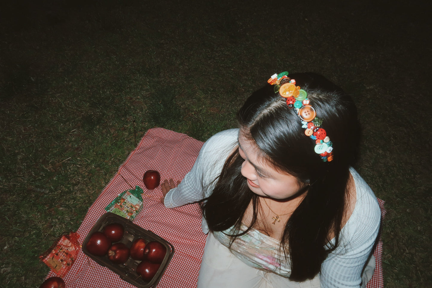 the bug collector - button & trinket headband