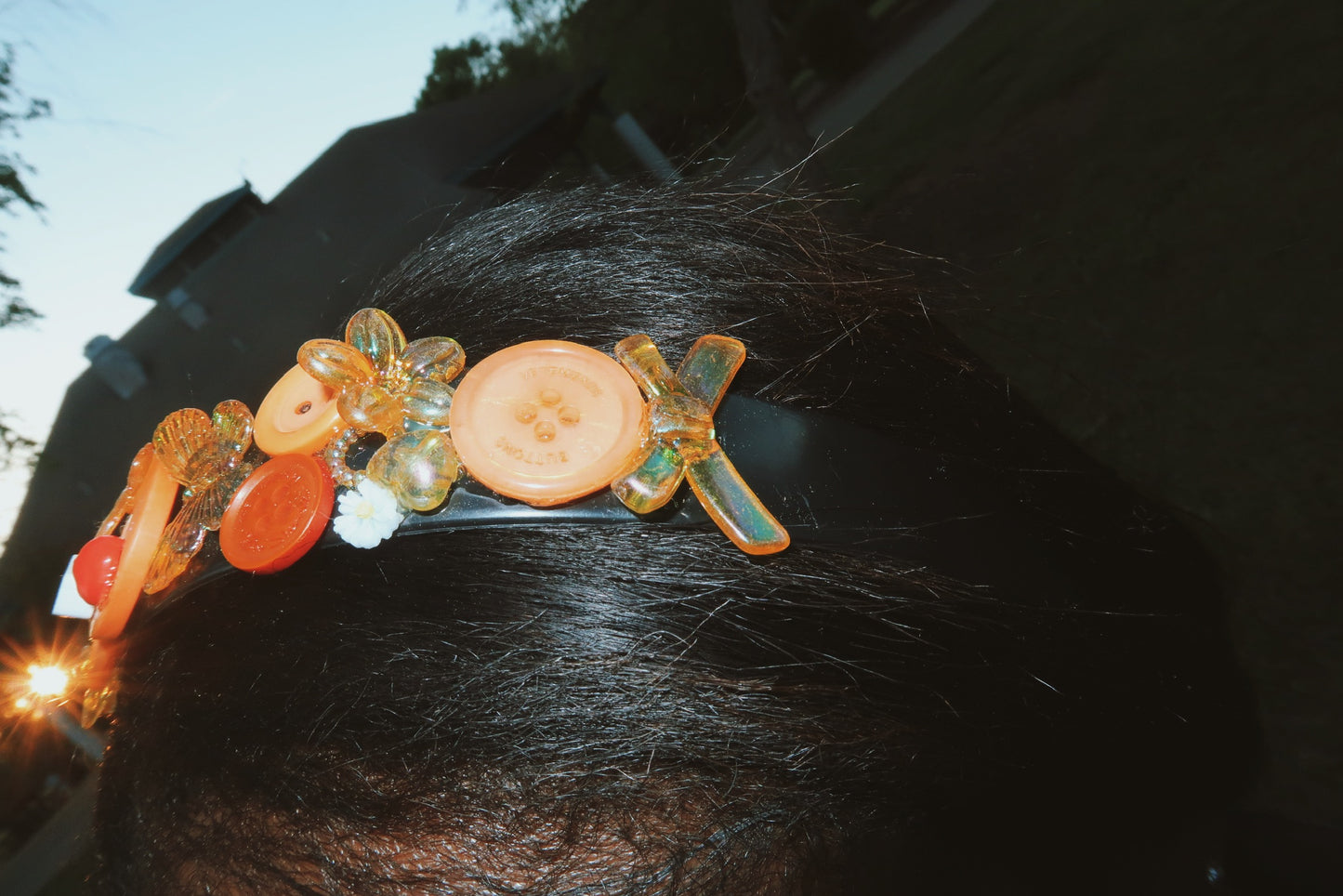 the bug collector - button & trinket headband