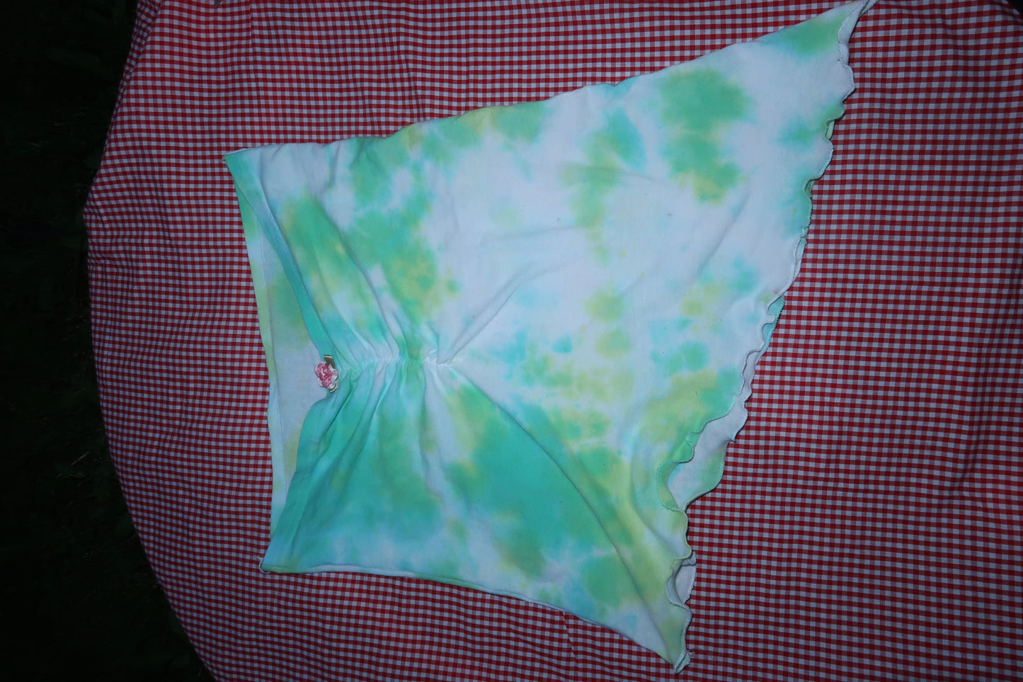tie dye tube top w/ asymmetrical hem