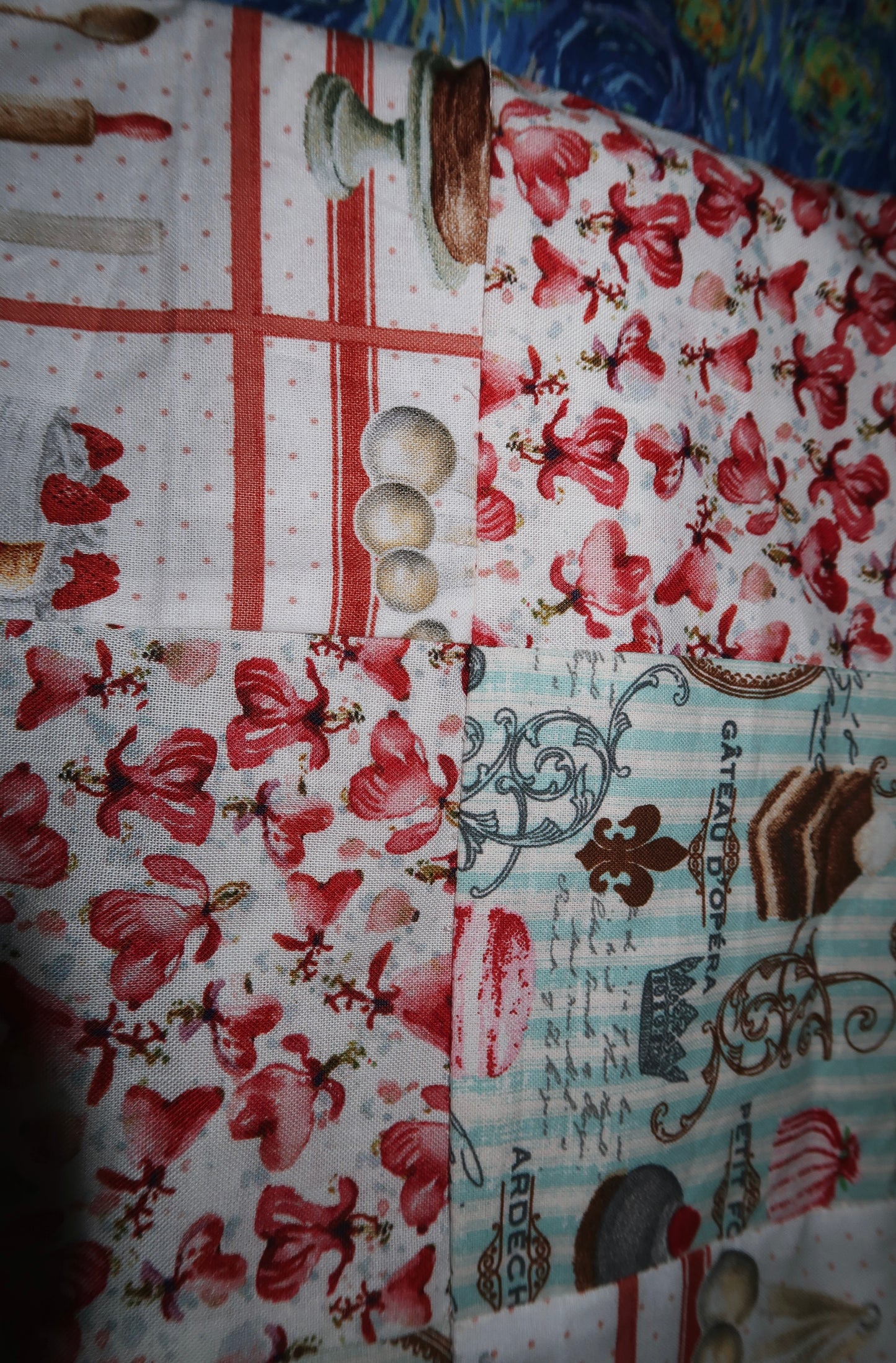 love's bakery - reversible patchwork tote bag