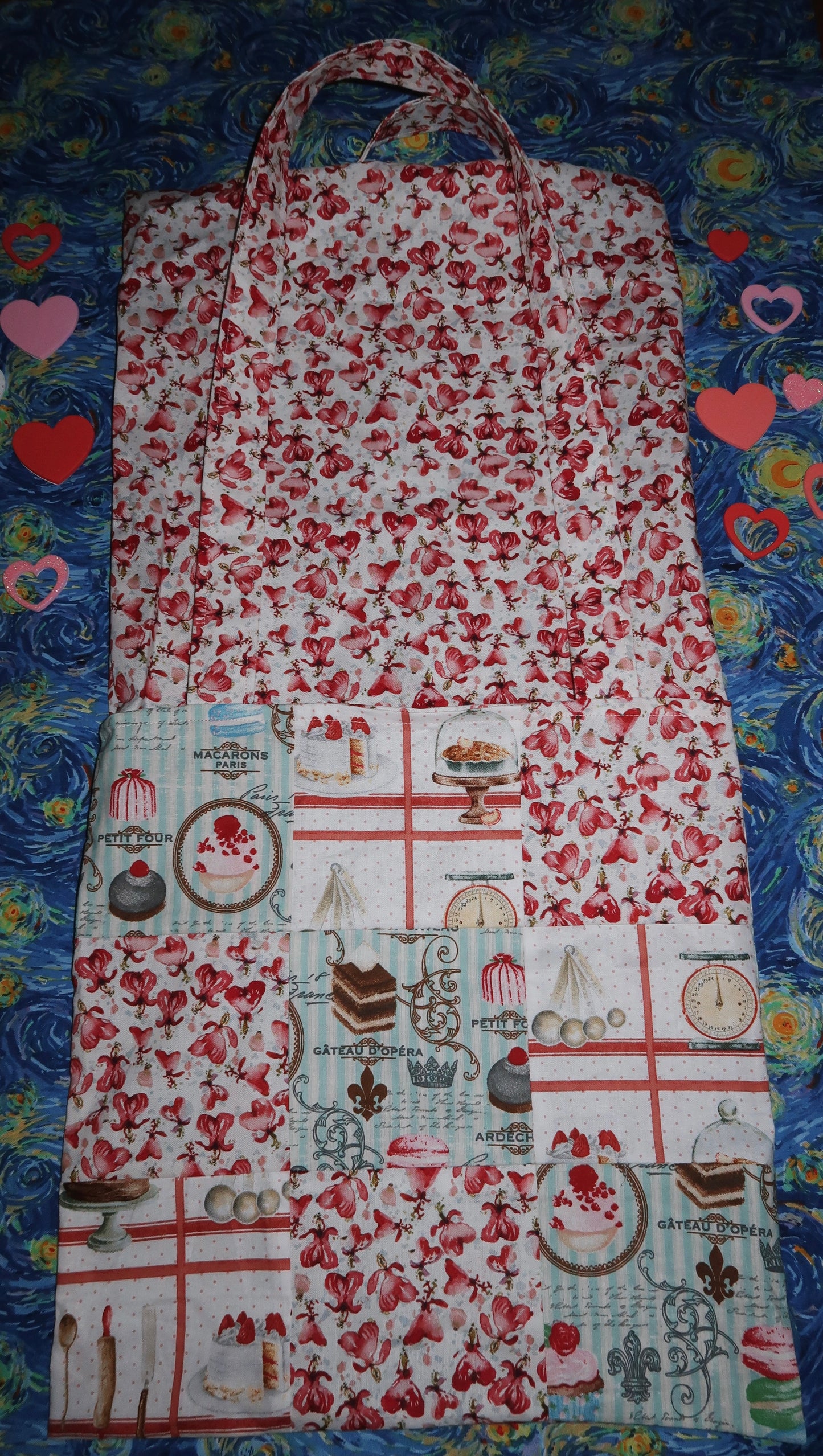 love's bakery - reversible patchwork tote bag