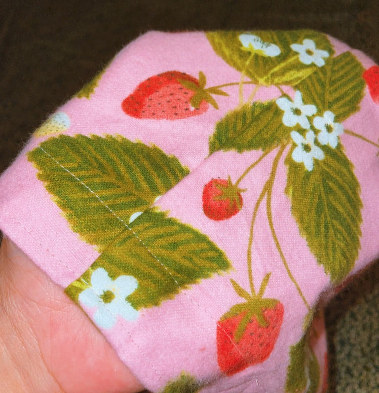 baby pink strawberries - fleece tote bag