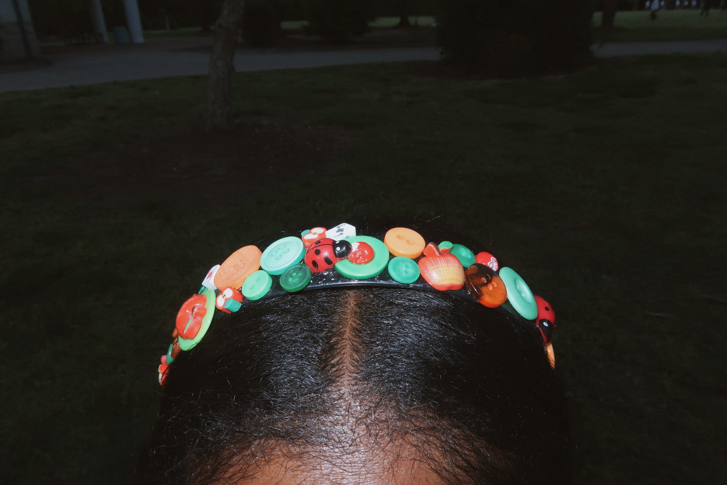 the bug collector - button & trinket headband