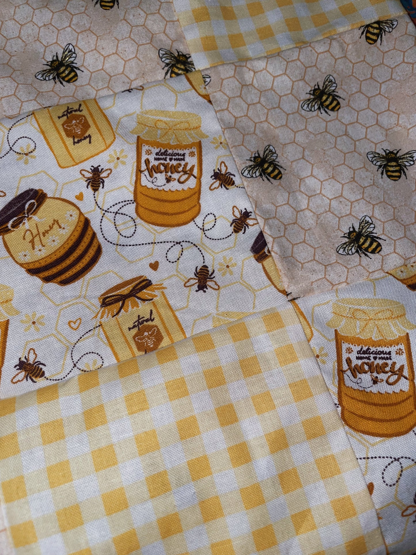 sweet honeybees reversible patchwork tote bag