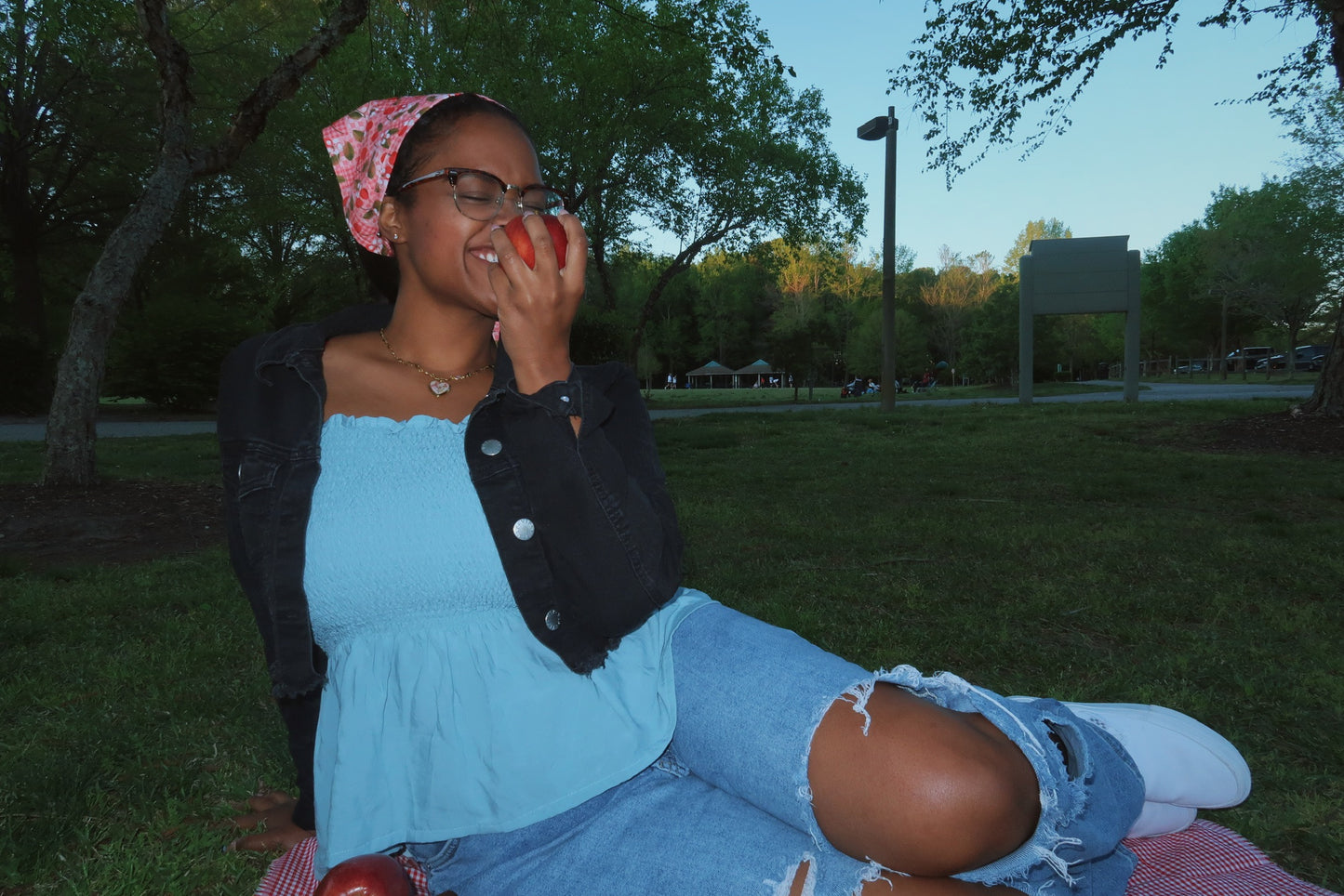 cherry + blossoms picnic bandana