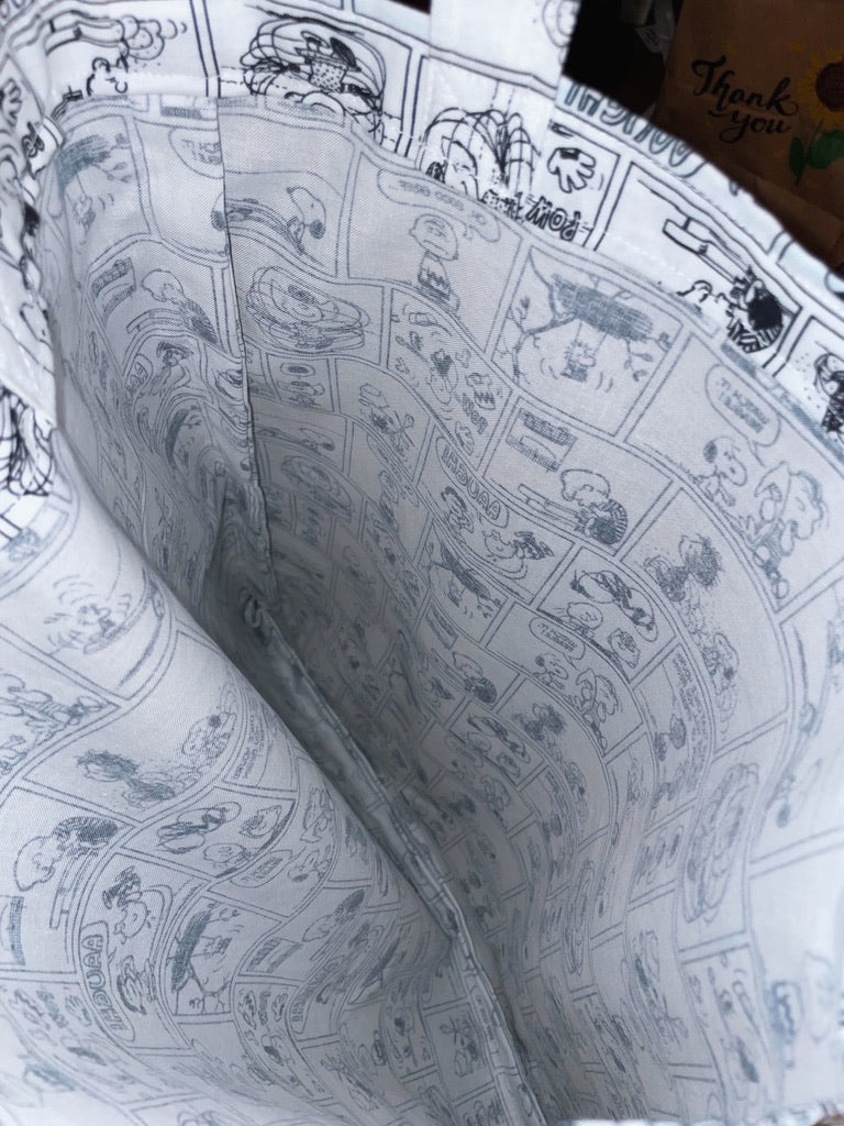 peanuts comics - cotton tote bag