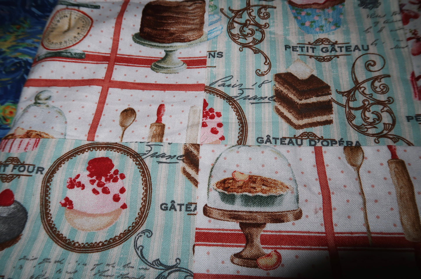 love's bakery - reversible patchwork tote bag
