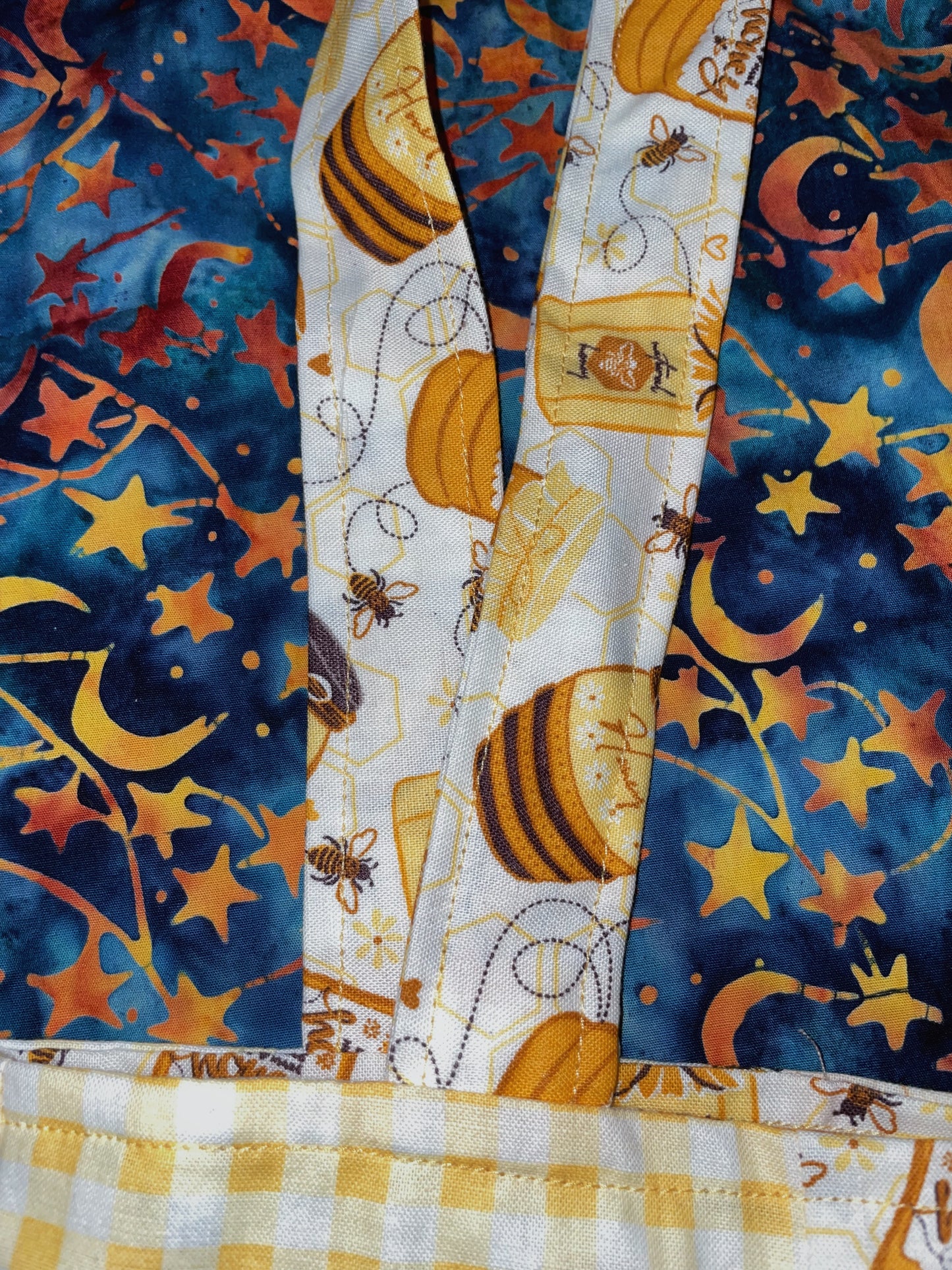 sweet honeybees reversible patchwork tote bag