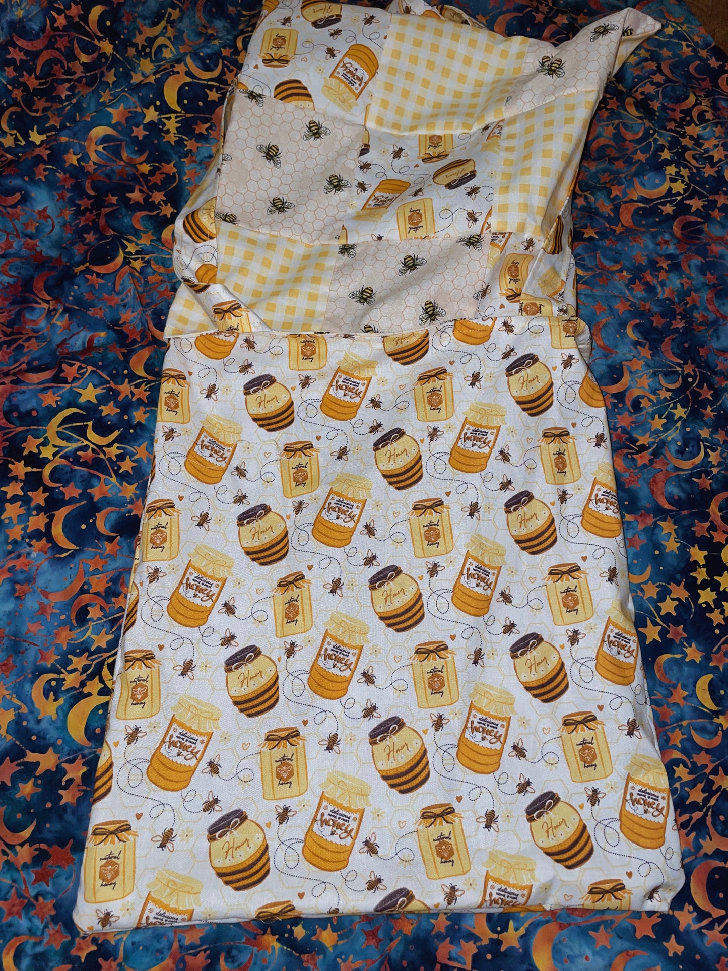sweet honeybees reversible patchwork tote bag