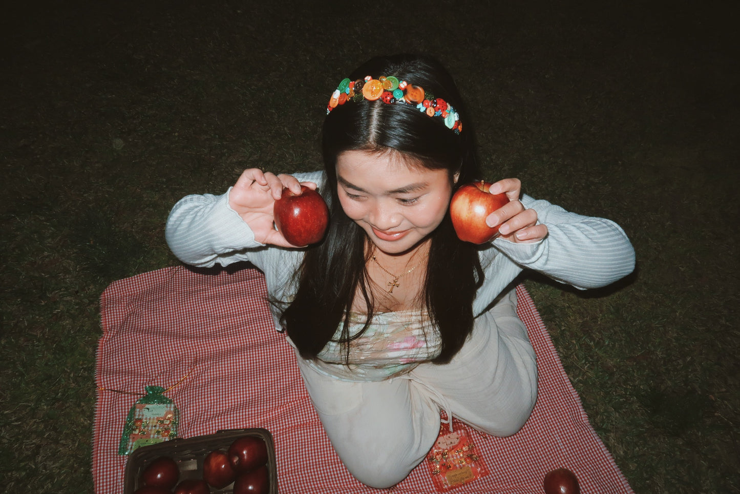 the bug collector - button & trinket headband