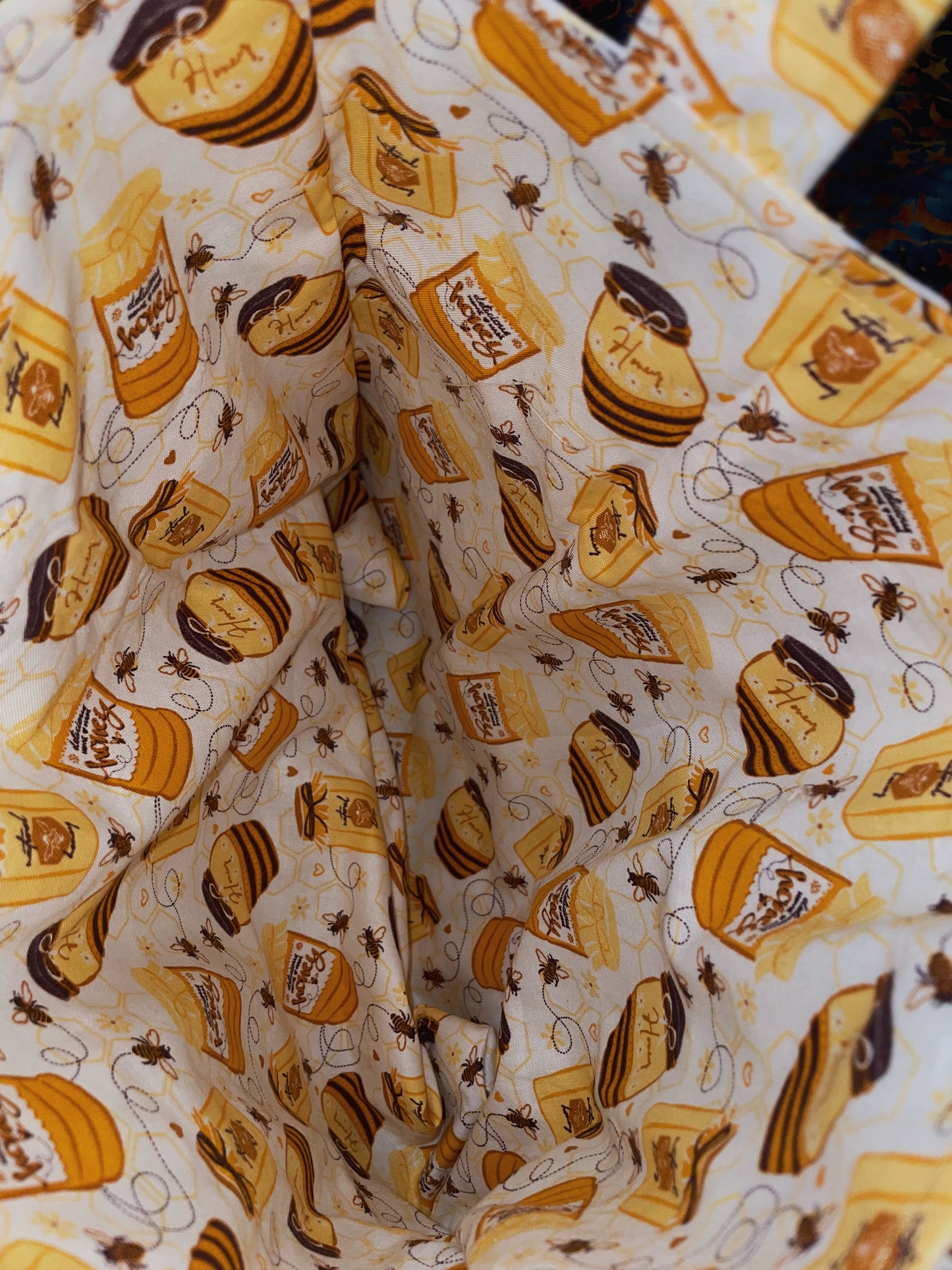sweet honeybees reversible patchwork tote bag