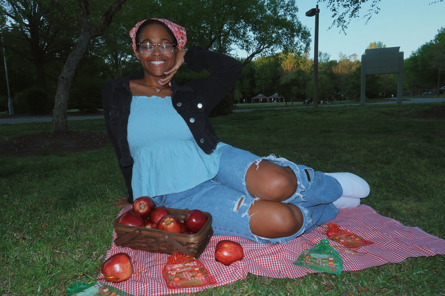 cherry + blossoms picnic bandana