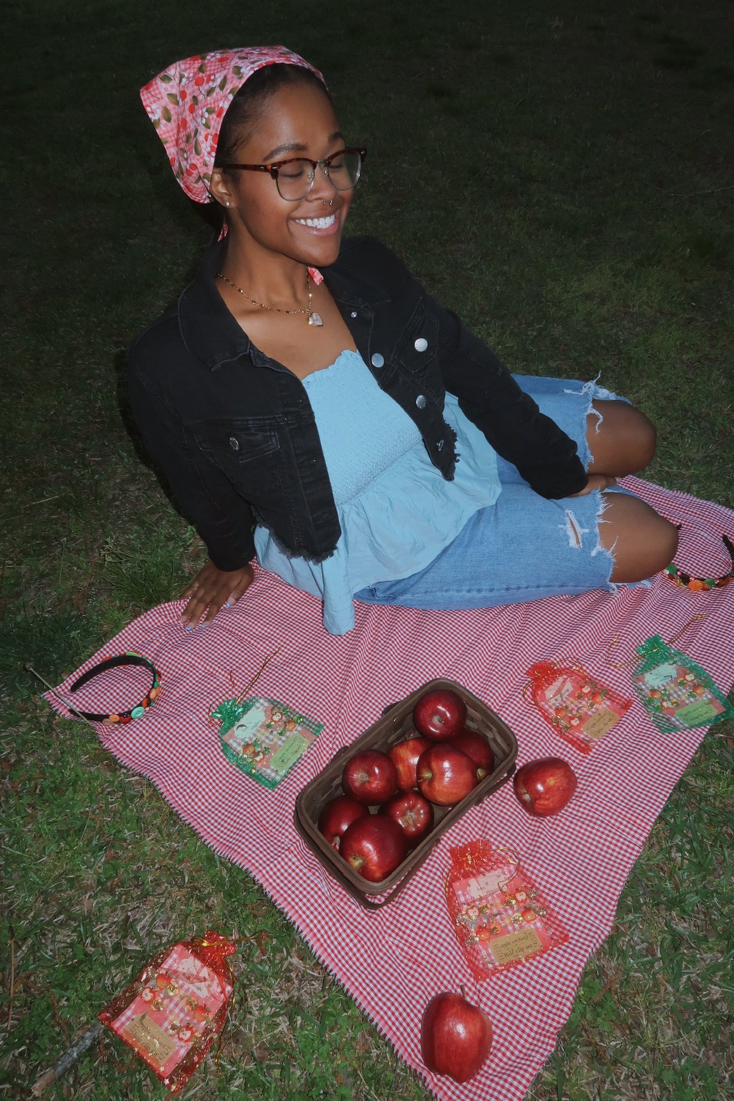 cherry + blossoms picnic bandana