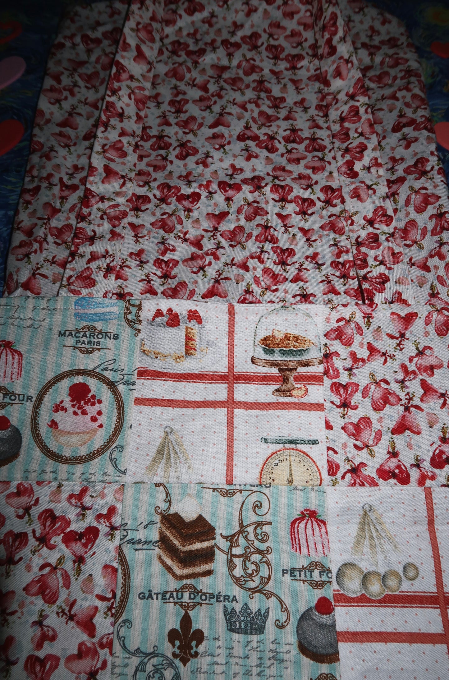 love's bakery - reversible patchwork tote bag