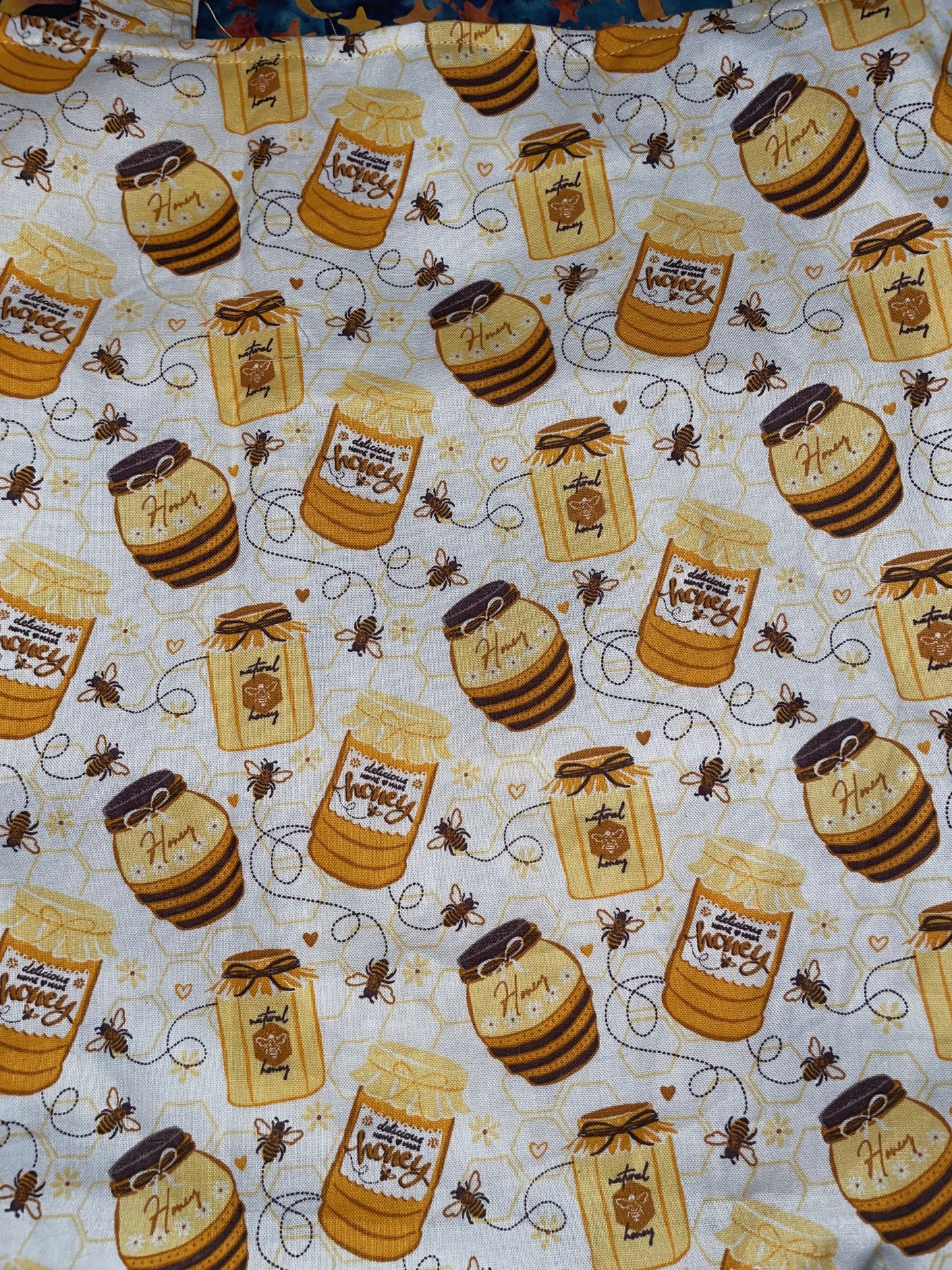 sweet honeybees reversible patchwork tote bag