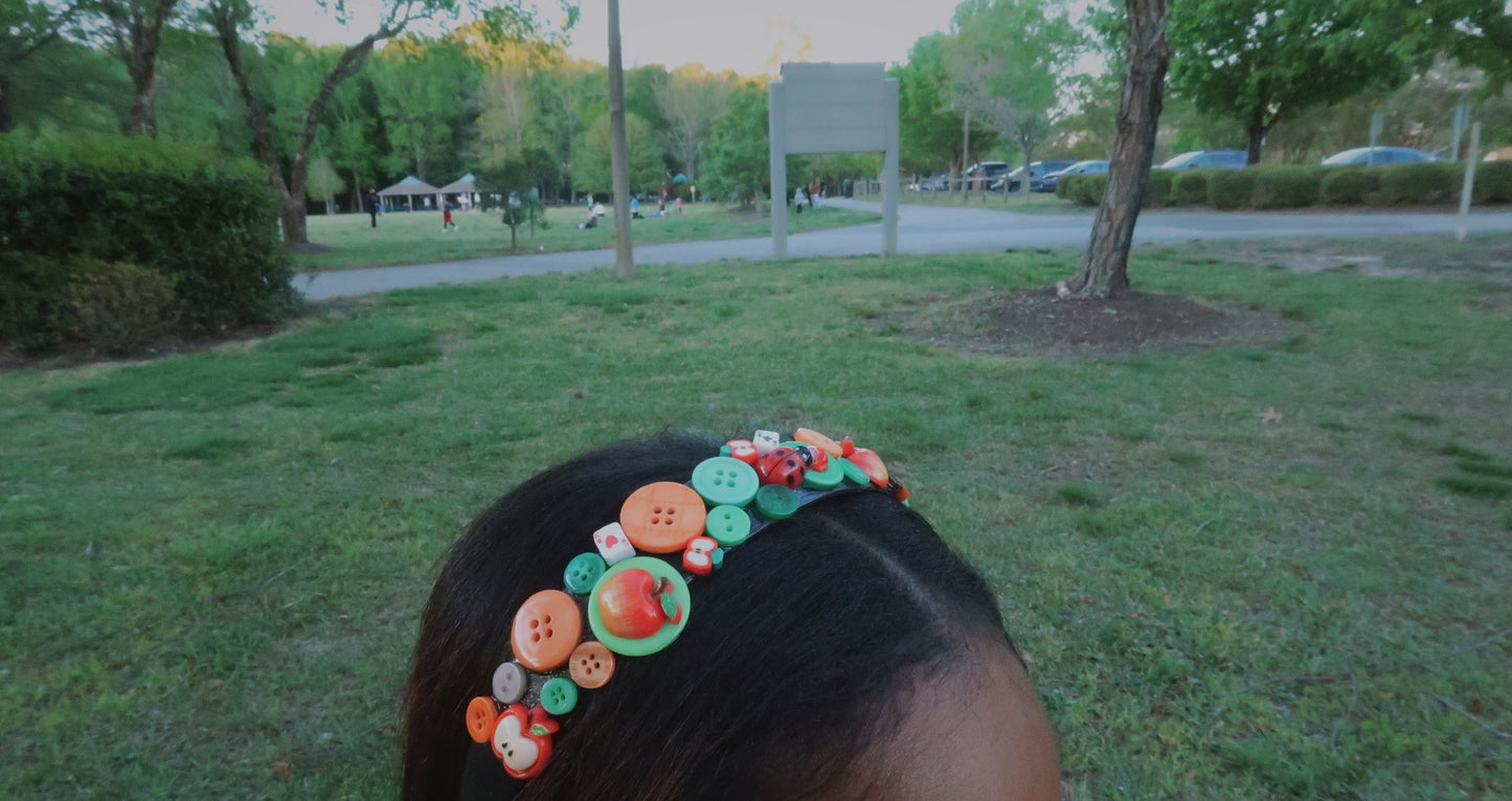 the bug collector - button & trinket headband