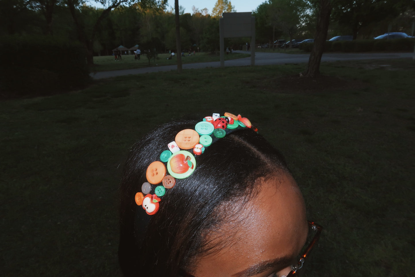 the bug collector - button & trinket headband