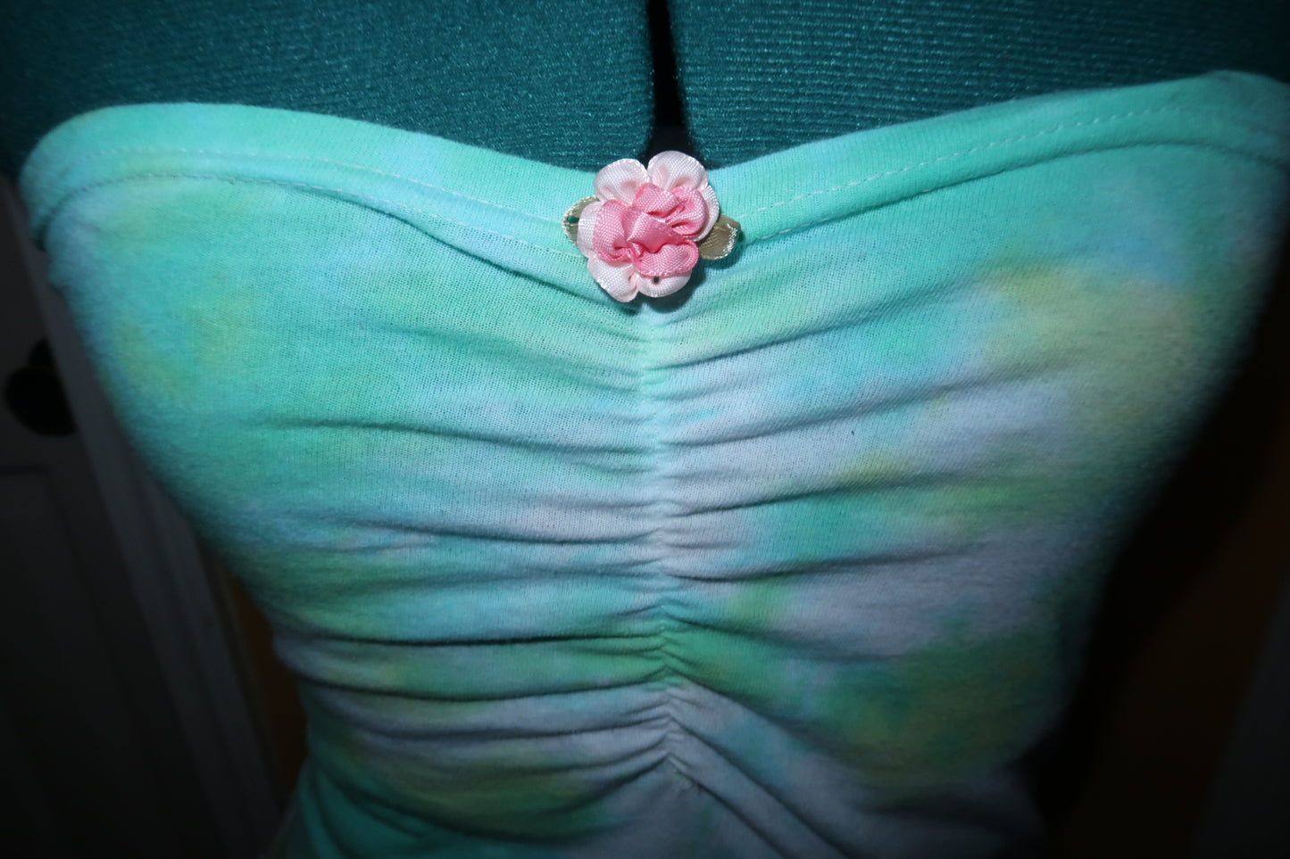 tie dye tube top w/ asymmetrical hem