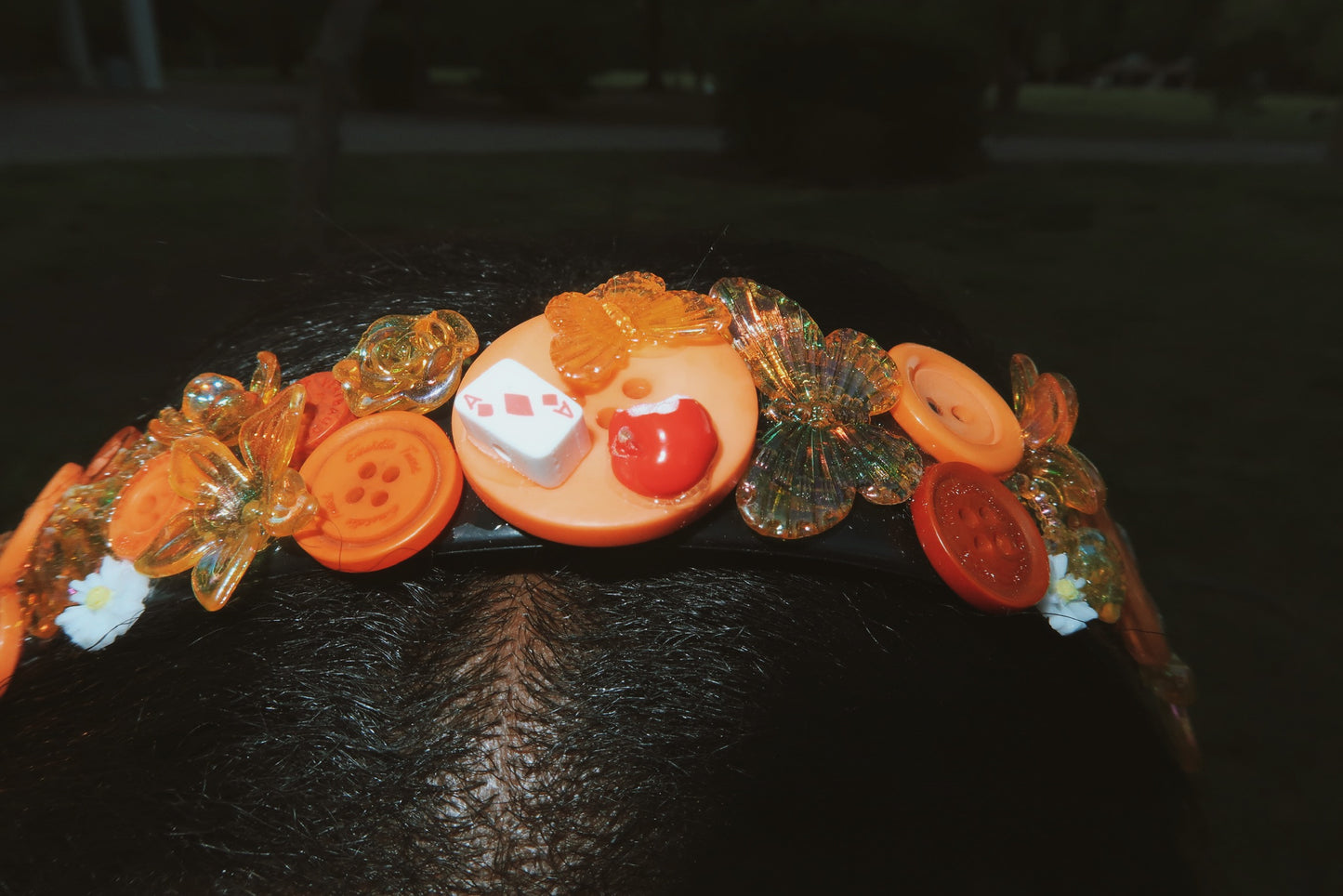 the bug collector - button & trinket headband