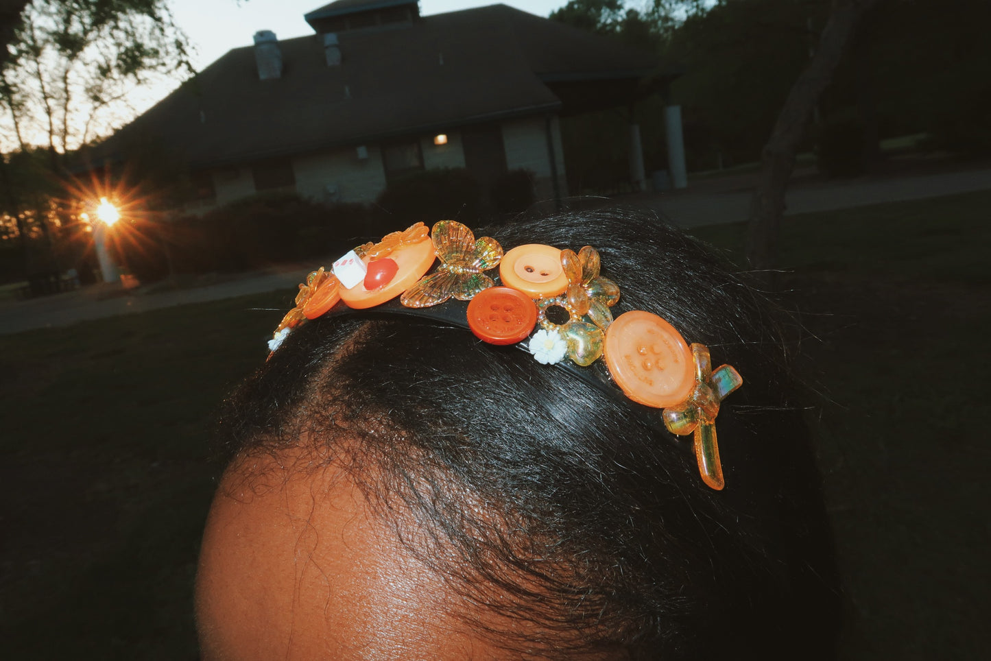 the bug collector - button & trinket headband