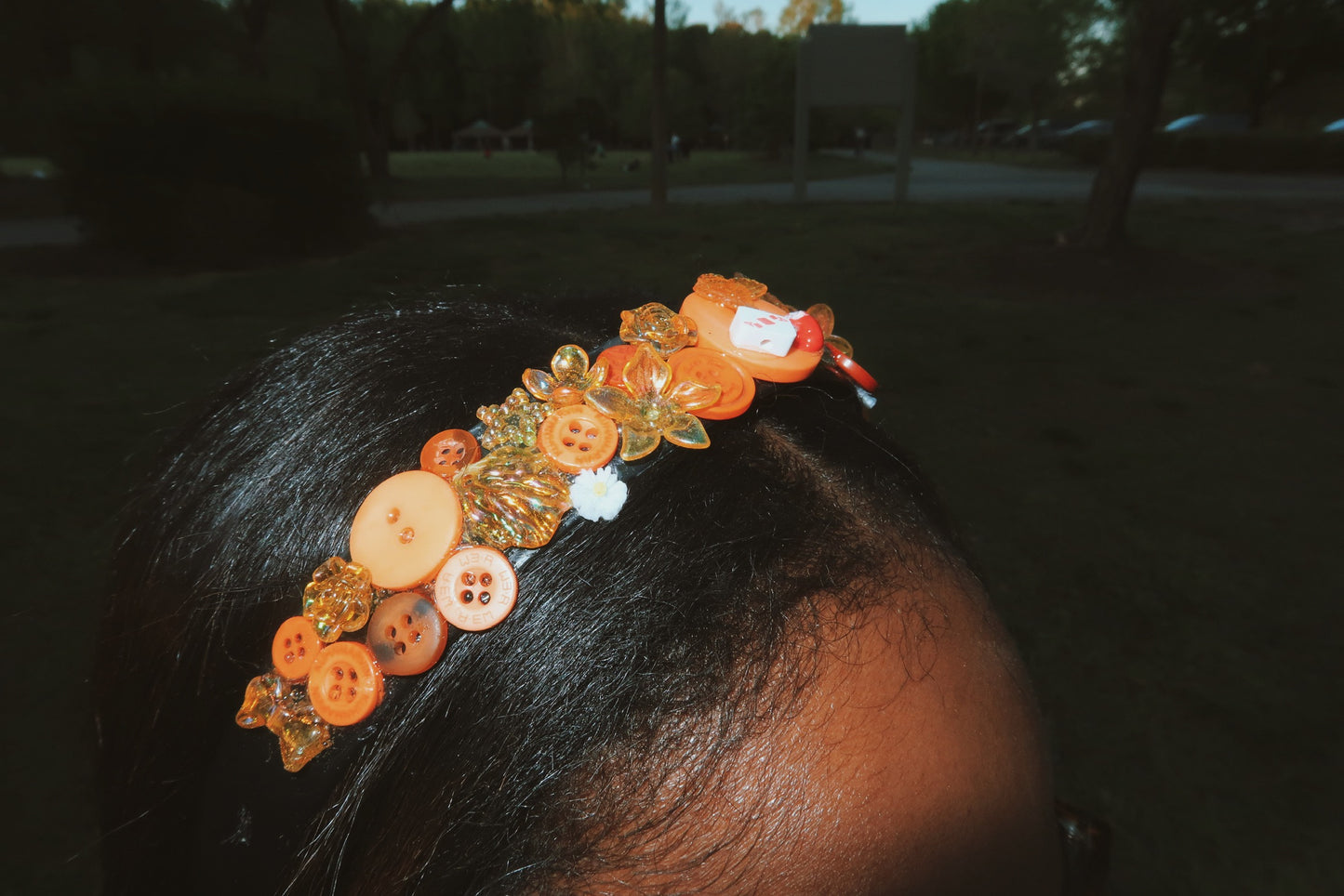 the bug collector - button & trinket headband