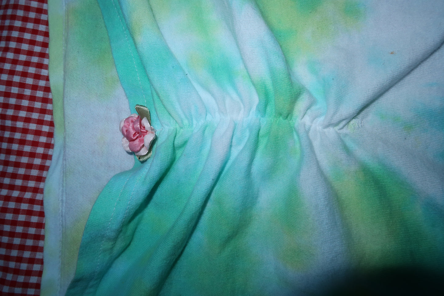 tie dye tube top w/ asymmetrical hem