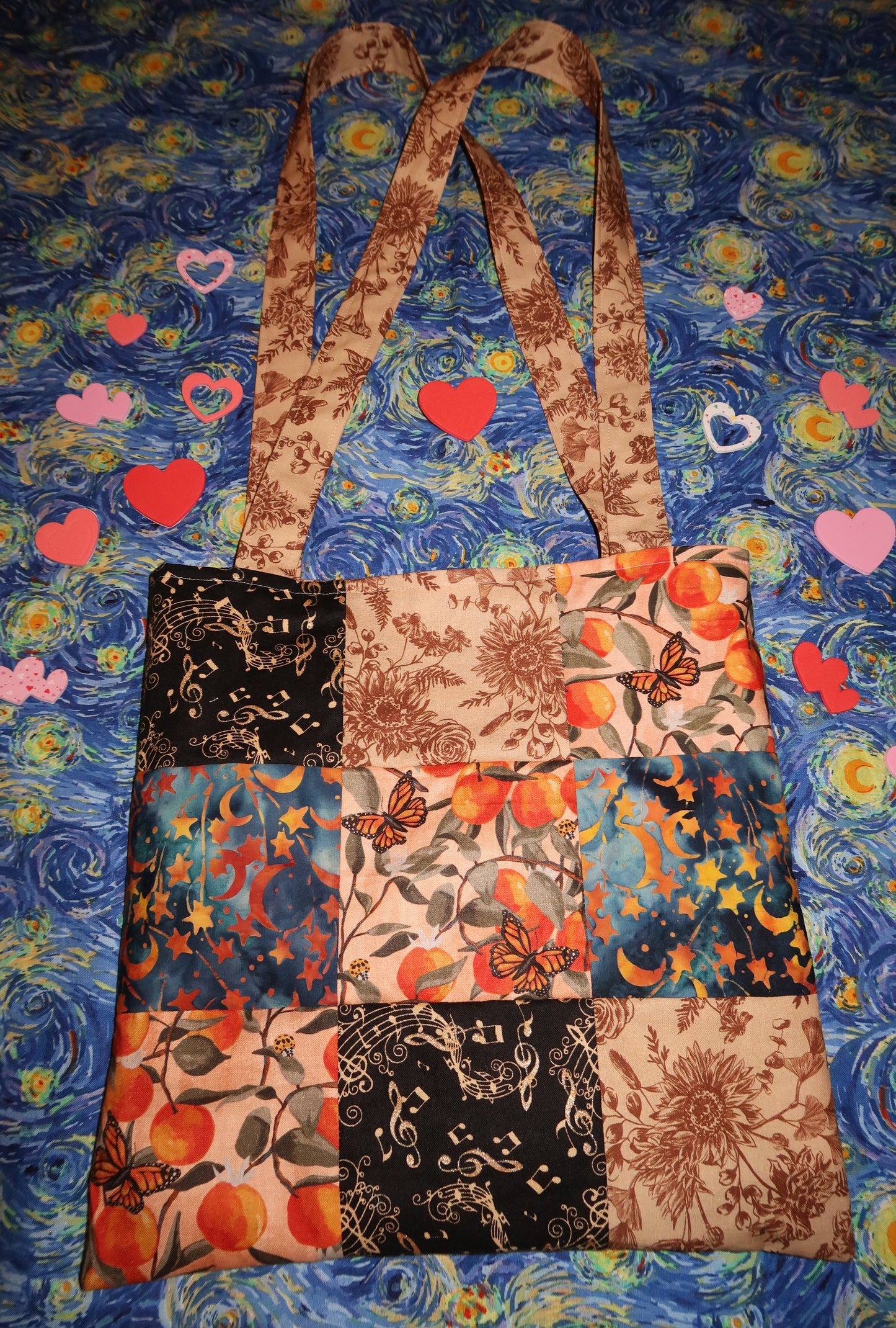 the daydreamer tote - reversible patchwork tote bag