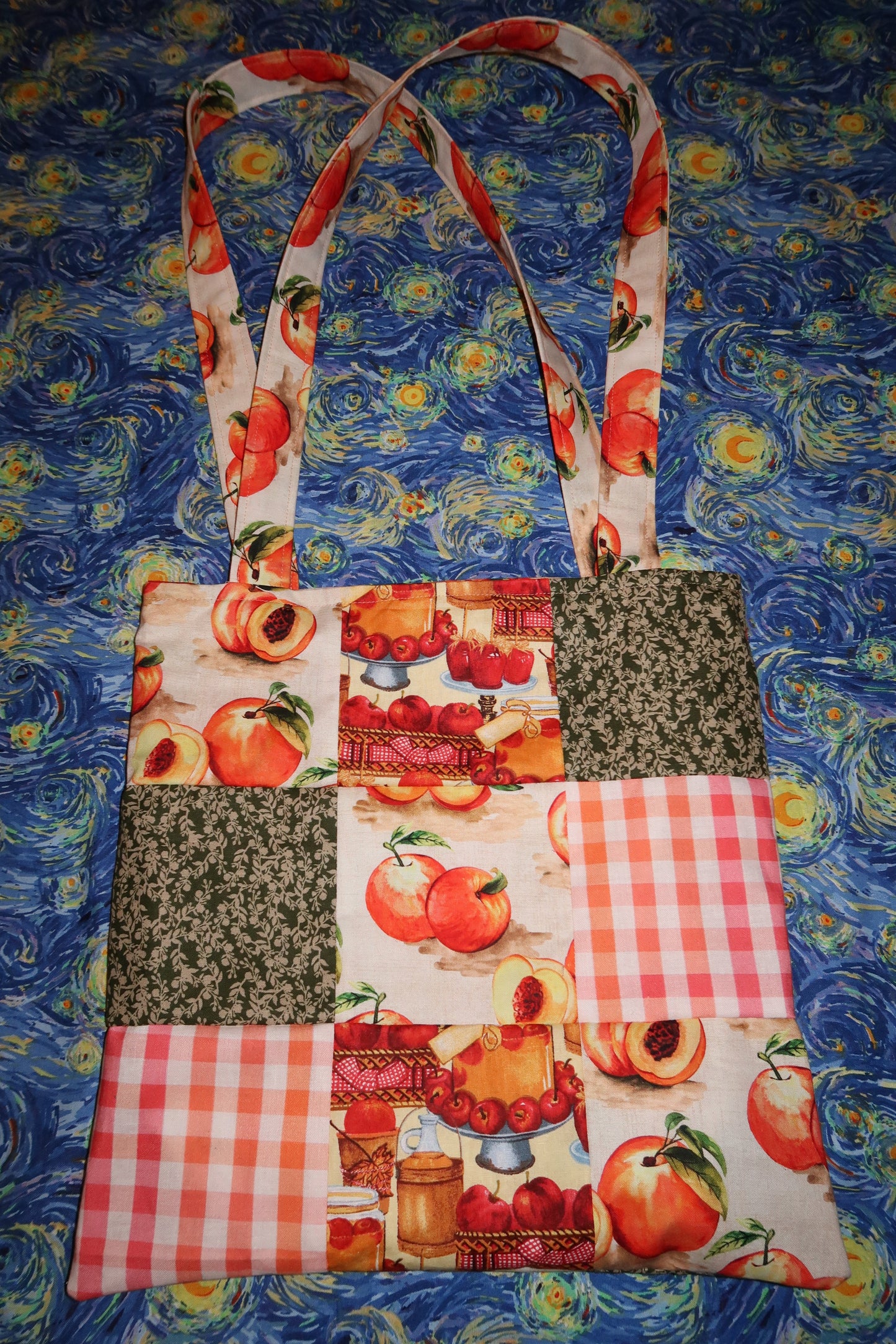 the orchard tote - reversible patchwork tote bag