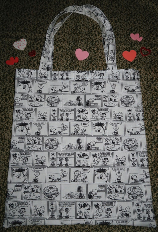 peanuts comics - cotton tote bag