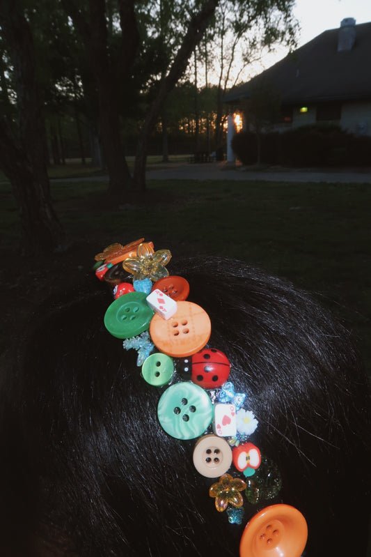the bug collector - button & trinket headband