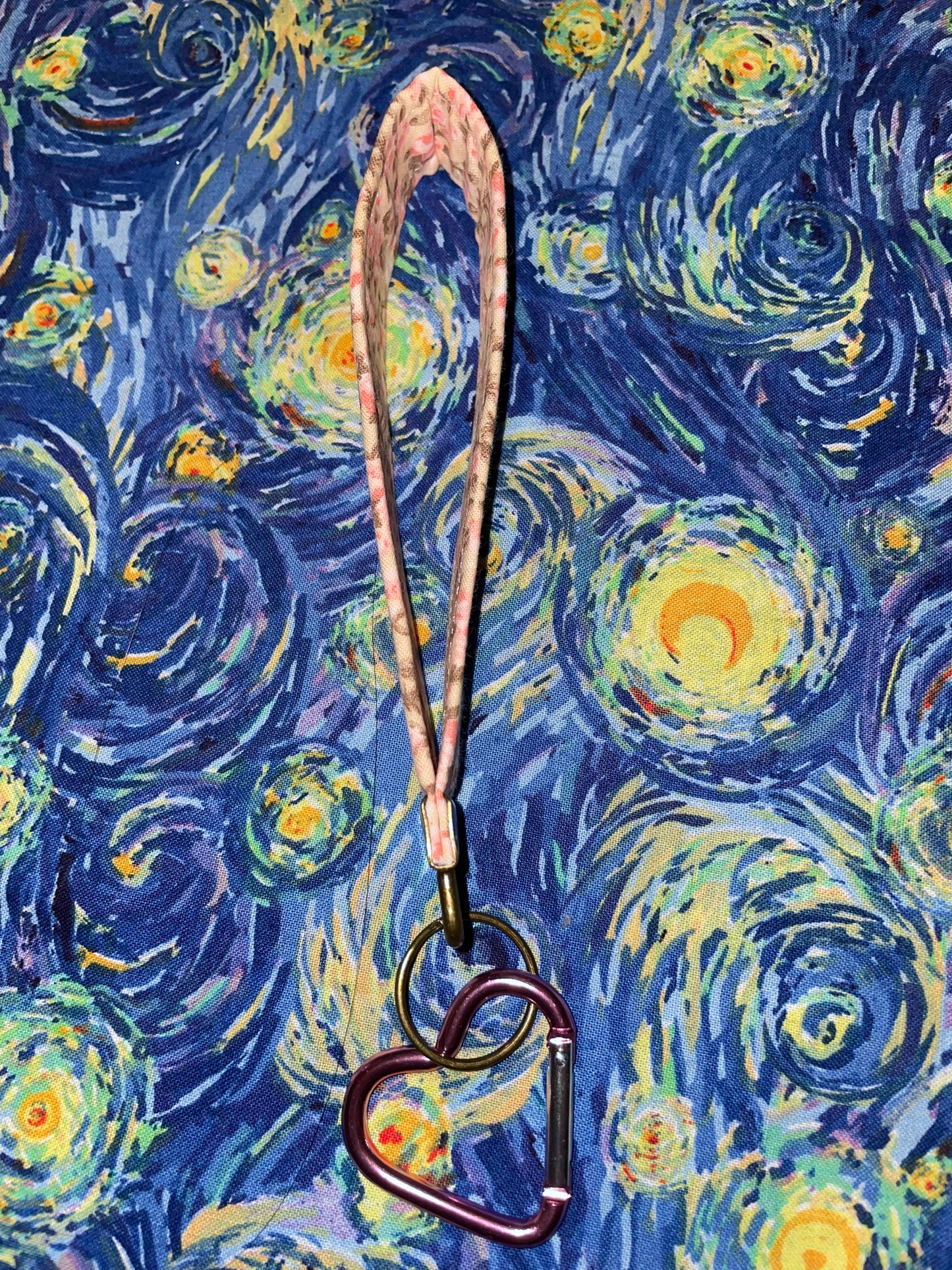 teacup flowers keychain fob + heart carabiner