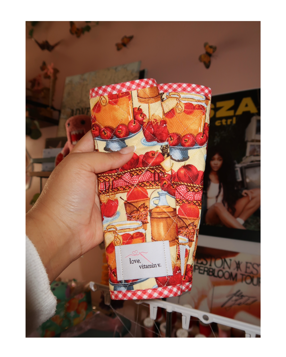 apple juice quilted seatbelt covers